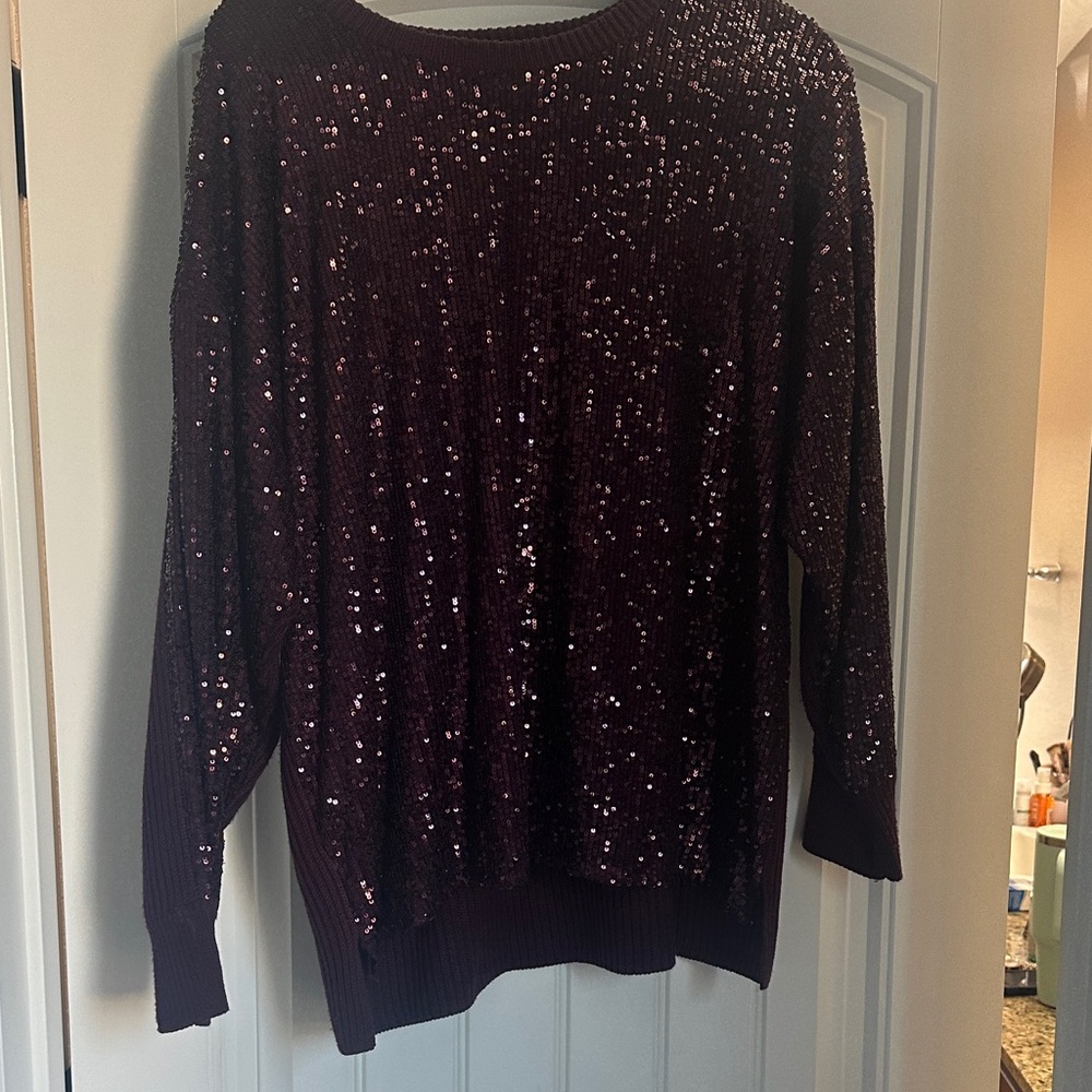 Calvin Klein Sequin Sweater - Deep Purple